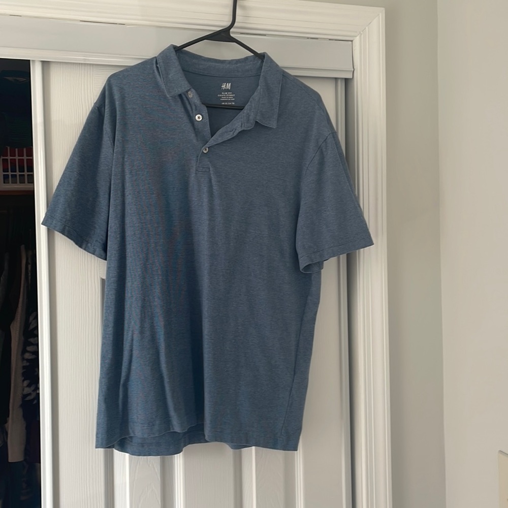 H&M blue polo slim fit